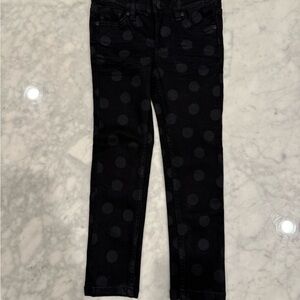Polarn O. Pyret Girls Black Polka Dot Jeans | Size 4–5Y (110cm) | NWT